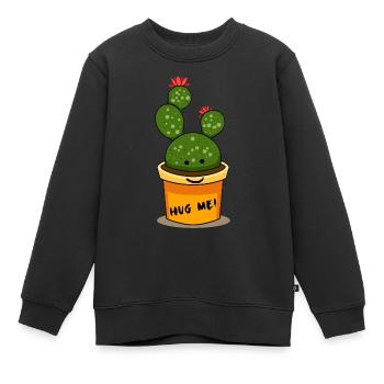 Cactus Hug Me Funny Succulent Indoor Gardener - Kinder Premium Organic Sweatshirt - Schwarz - Vorne - AI Model Kid Female (0cm)
