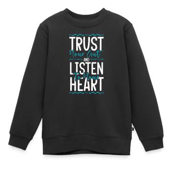 Positiv Yogaübung Selbstliebe - Kinder Premium Organic Sweatshirt - Schwarz - Vorne - AI Model Kid Female (0cm)