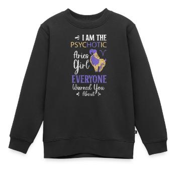 Horoskop Geburt April - Kinder Premium Organic Sweatshirt - Schwarz - Vorne - AI Model Kid Female (0cm)