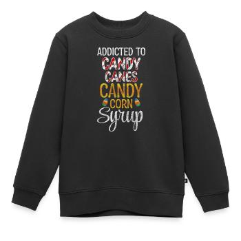 Dessert sucette gourmande - Sweat Premium enfant bio - noir - Devant - AI Model Kid Female (0cm)
