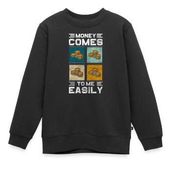Richesse Prospérité Euro Affaires - Sweat Premium enfant bio - noir - Devant - AI Model Kid Female (0cm)
