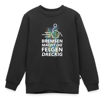 Le freinage salit les jantes - Sweat Premium enfant bio - noir - Devant - AI Model Kid Female (0cm)
