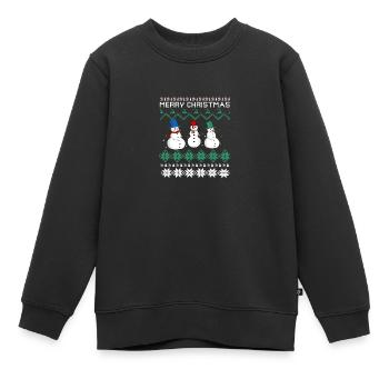 Merry Christmas Frohe Weihnachten - Kinder Premium Organic Sweatshirt - Schwarz - Vorne - AI Model Kid Female (0cm)
