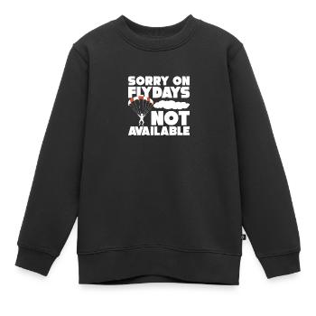Parachute - Sweat Premium enfant bio - noir - Devant - AI Model Kid Female (0cm)