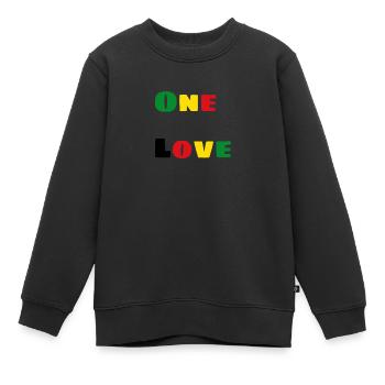 Un seul amour - Sweat Premium enfant bio - noir - Devant - AI Model Kid Female (0cm)