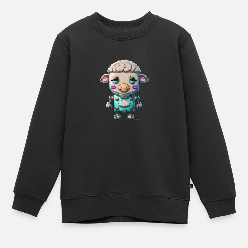 Robot Mouton - Sweat Premium enfant bio - noir