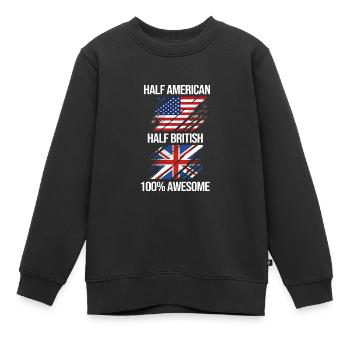 Angleterre Anglais - Sweat Premium enfant bio - noir - Devant - AI Model Kid Female (0cm)
