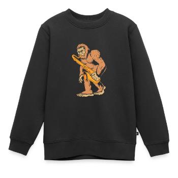 Saxophoniste saxophoniste - Sweat Premium enfant bio - noir - Devant - AI Model Kid Female (0cm)