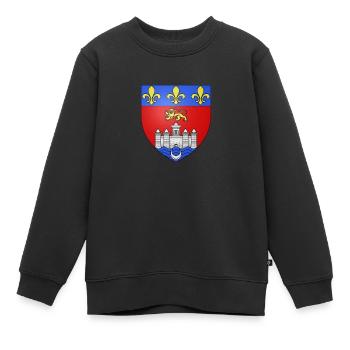 Blason Bordeaux - Sweat Premium enfant bio - noir - Devant - AI Model Kid Female (0cm)