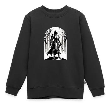 Chevaliers - Design médiéval - Sweat Premium enfant bio - noir - Devant - AI Model Kid Female (0cm)