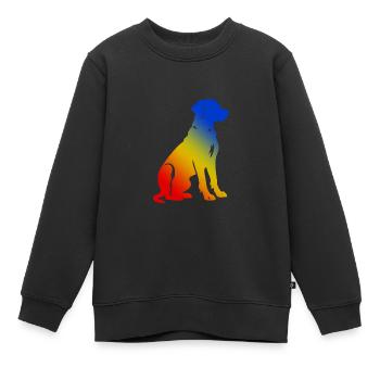 Dackel DachsHund Bunt Hund Bunt - Kinder Premium Organic Sweatshirt - Schwarz - Vorne - AI Model Kid Female (0cm)