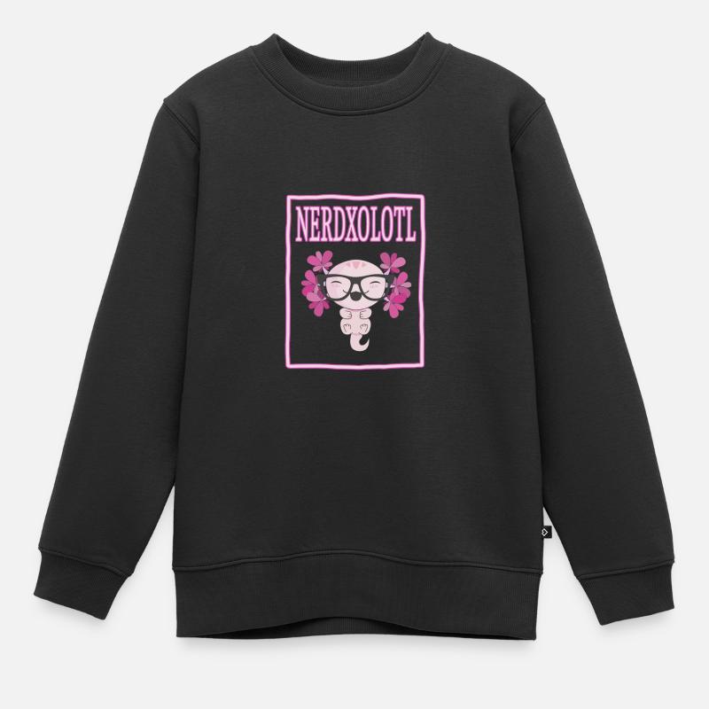 Nerdxolotl - Kinder Premium Organic Sweatshirt - Schwarz