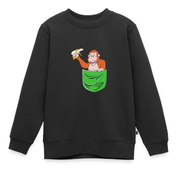 Orang-outan - Sweat Premium enfant bio - noir - Devant - AI Model Kid Female (0cm)