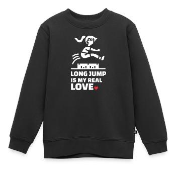 J’adore le saut en longueur - Sweat Premium enfant bio - noir - Devant - AI Model Kid Female (0cm)