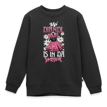 Mei Dirndl is in da Wäsch Trachtenshirt Damen - Sweat Premium enfant bio - noir - Devant - AI Model Kid Female (0cm)