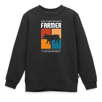 Farmer - Kinder Premium Organic Sweatshirt - Schwarz - Vorne - AI Model Kid Female (0cm)