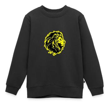 Tête de Lion Silhouette de Lion - Sweat Premium enfant bio - noir - Devant - AI Model Kid Female (0cm)