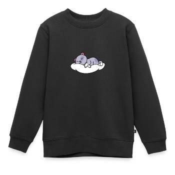 Chat Dormir mignon - Sweat Premium enfant bio - noir - Devant - AI Model Kid Female (0cm)