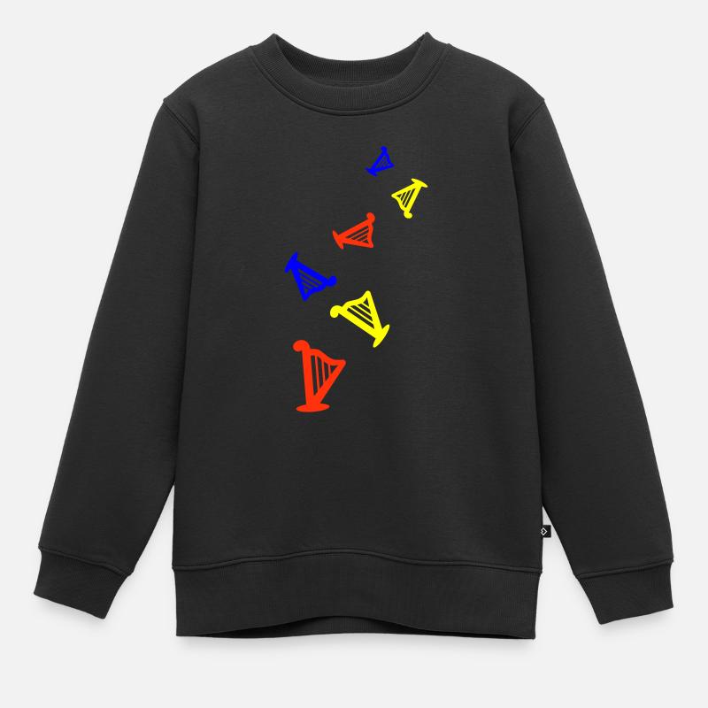 Harfe instrument - Kinder Premium Organic Sweatshirt - Schwarz