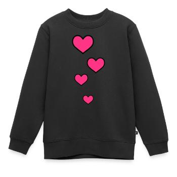 herzen - Kinder Premium Organic Sweatshirt - Schwarz - Vorne - AI Model Kid Female (0cm)