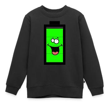Akku Batterie Power Energie Handy - Kinder Premium Organic Sweatshirt - Schwarz - Vorne - AI Model Kid Female (0cm)