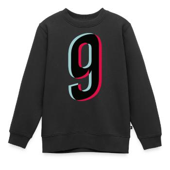 Zahl 9 Ziffer Trikotnummer Tiktok Style dunkel - Kinder Premium Organic Sweatshirt - Schwarz - Vorne - AI Model Kid Female (0cm)