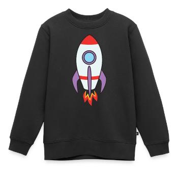 Rakete - Kinder Premium Organic Sweatshirt - Schwarz - Vorne - AI Model Kid Female (0cm)