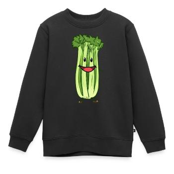 Stangensellerie Sellerie Gemüse Vegetarisch gesund - Kinder Premium Organic Sweatshirt - Schwarz - Vorne - AI Model Kid Female (0cm)