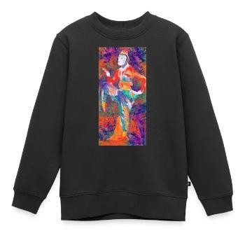 Asiatische Figur - Kinder Premium Organic Sweatshirt - Schwarz - Vorne - AI Model Kid Female (0cm)