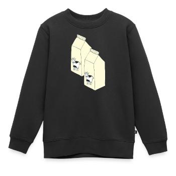 tetrapack milch - Kinder Premium Organic Sweatshirt - Schwarz - Vorne - AI Model Kid Female (0cm)