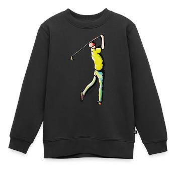 golfeur - Sweat Premium enfant bio - noir - Devant - AI Model Kid Female (0cm)