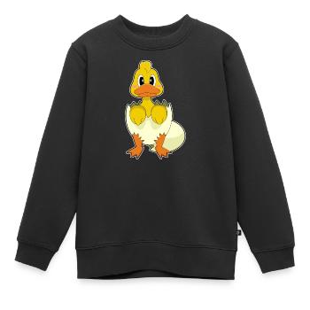 Ente Eierschale - Kinder Premium Organic Sweatshirt - Schwarz - Vorne - AI Model Kid Female (0cm)
