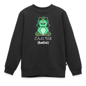Drache Manga Spruch Anime Popkultur Japanisch - Kinder Premium Organic Sweatshirt - Schwarz - Vorne - AI Model Kid Female (0cm)