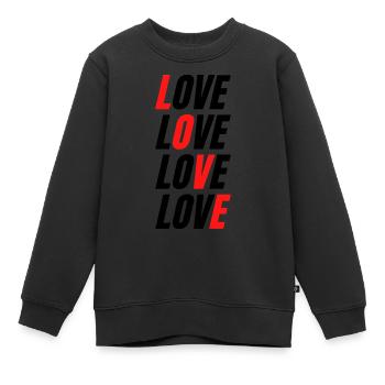 Love - Kinder Premium Organic Sweatshirt - Schwarz - Vorne - AI Model Kid Female (0cm)