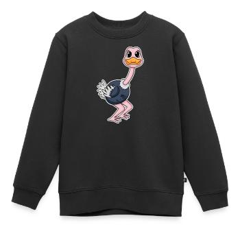 Strauß Motiv Zootiere - Kinder Premium Organic Sweatshirt - Schwarz - Vorne - AI Model Kid Female (0cm)