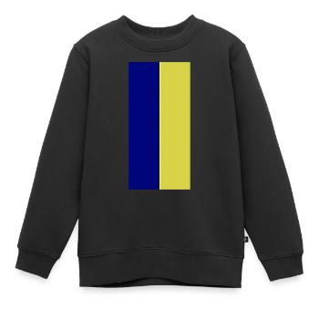 Blau Gelb Farben - Kinder Premium Organic Sweatshirt - Schwarz - Vorne - AI Model Kid Female (0cm)
