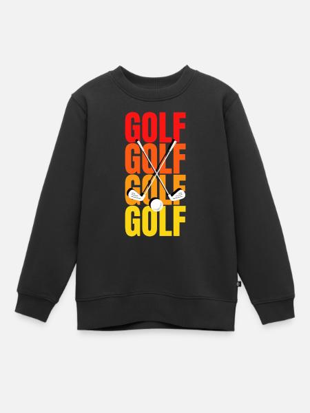 Golf Art : Vibration du club de golf - Sweat Premium enfant bio - noir