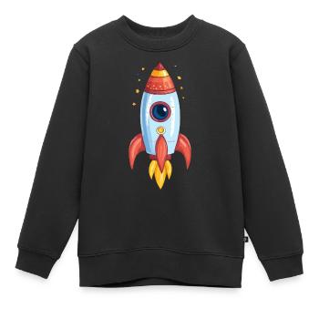 Fusée - Sweat Premium enfant bio - noir - Devant - AI Model Kid Female (0cm)