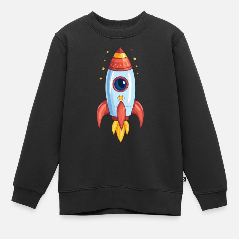 Rakete - Kinder Premium Organic Sweatshirt - Schwarz