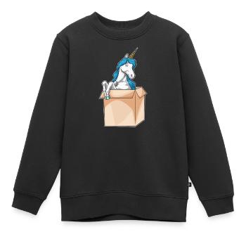 Einhorn Karton - Kinder Premium Organic Sweatshirt - Schwarz - Vorne - AI Model Kid Female (0cm)