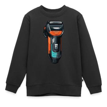Tondeuse à cheveux coiffeur - Sweat Premium enfant bio - noir - Devant - AI Model Kid Female (0cm)