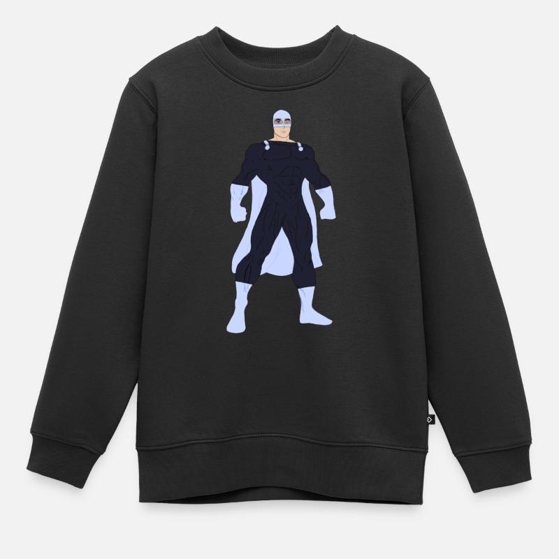Sei ein Superheld! Seien Sie mutig! - Kinder Premium Organic Sweatshirt - Schwarz