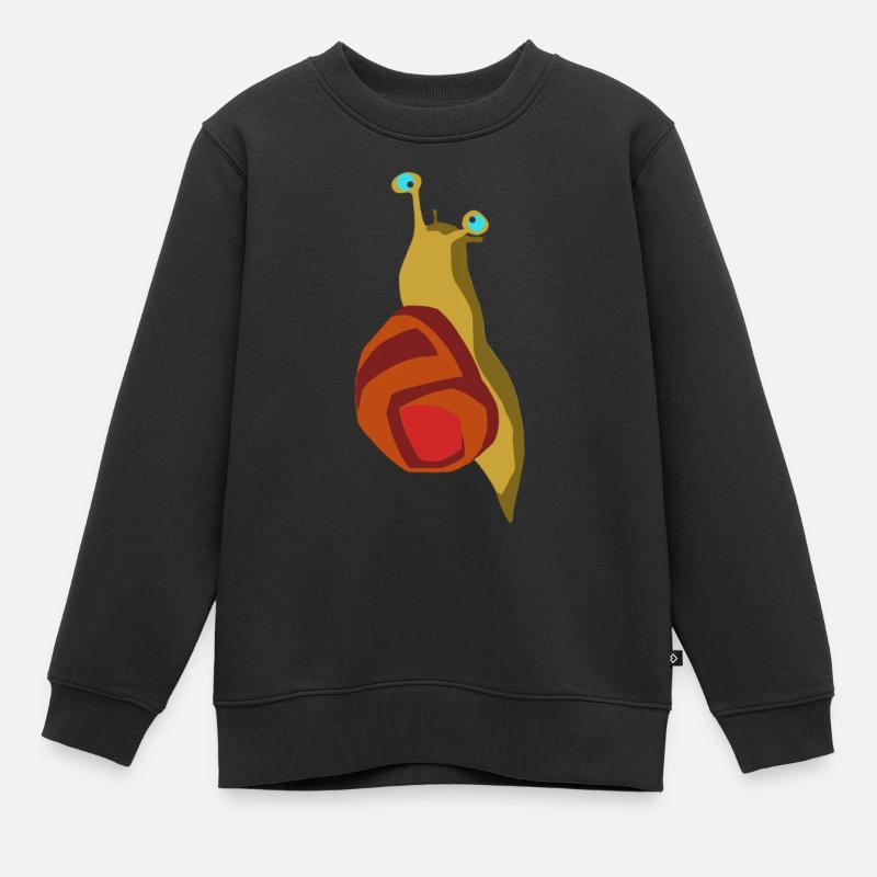 Rouge escargot - Sweat Premium enfant bio - noir