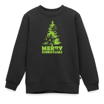 Weihnachten Tanne Weihnachtsbaum Schnee Flocke - Kinder Premium Organic Sweatshirt - Schwarz - Vorne - AI Model Kid Female (0cm)