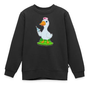 Infirmière Canard Vie Quotidienne - Sweat Premium enfant bio - noir - Devant - AI Model Kid Female (0cm)