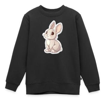 Lièvre - Sweat Premium enfant bio - noir - Devant - AI Model Kid Female (0cm)