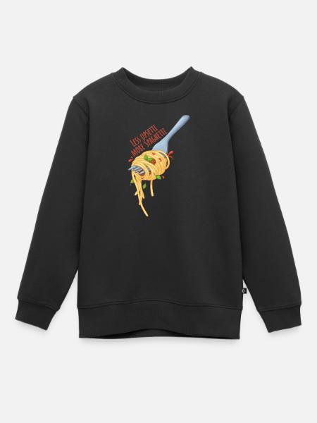 Less Upsetti More Spaghetti – Kawaii Food Meme - Kinder Premium Organic Sweatshirt - Schwarz