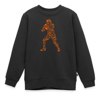 Design des Football-Quarterback-Icons - Kinder Premium Organic Sweatshirt - Schwarz - Vorne - AI Model Kid Female (0cm)