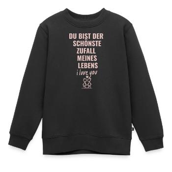 Du bist der schönste Zufall meines Lebens - Kinder Premium Organic Sweatshirt - Schwarz - Vorne - AI Model Kid Female (0cm)