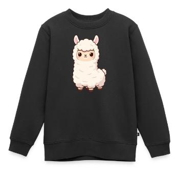 Cadeau d’anniversaire d’Alpaga Kawaii - Sweat Premium enfant bio - noir - Devant - AI Model Kid Female (0cm)